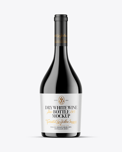 Dark Glass Wine Bottle Mockup