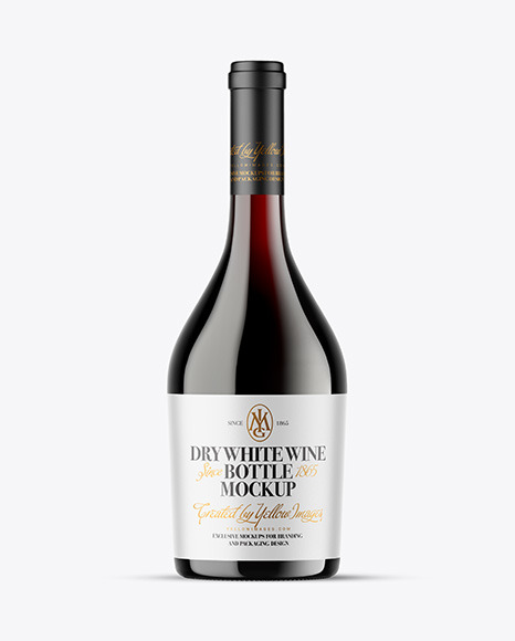 Antique Green Glass Red Wine Bottle Mockup