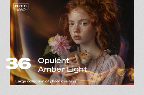 36 Opulent Amber Light Effect Photo Overlays