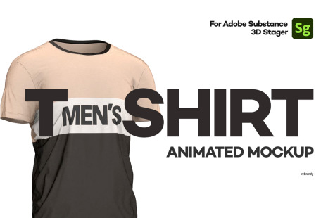 Men&#039;s T-shirt Animated Mockup - 3D Stager