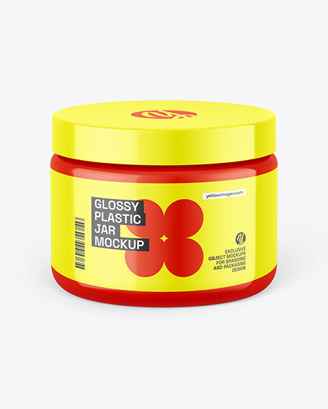 Glossy Plastic Jar Mockup