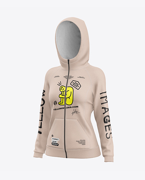 Women’s Hoodie Mockup - Half Side View