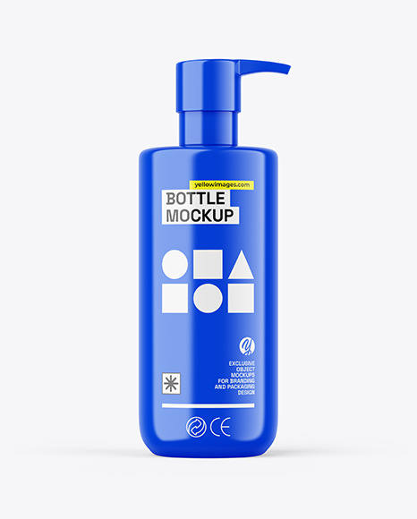 Glossy Bottle W/ Pump Mockup