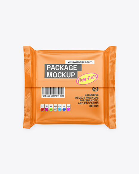 Glossy Package Mockup - Back view