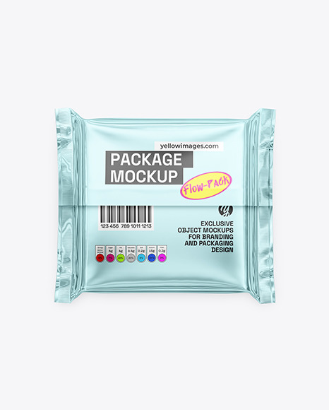 Glossy Metallic Package Mockup-Back view