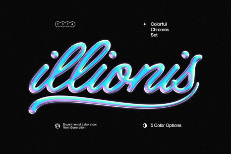 Colorful Chrome Text &amp; Logo Effect
