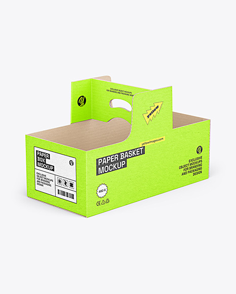 Corrugated Kraft Paper Basket Mockup