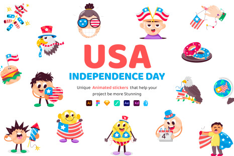 USA Independence Day Stickers