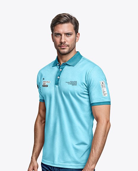 Man Wearing a Polo Shirt Mockup