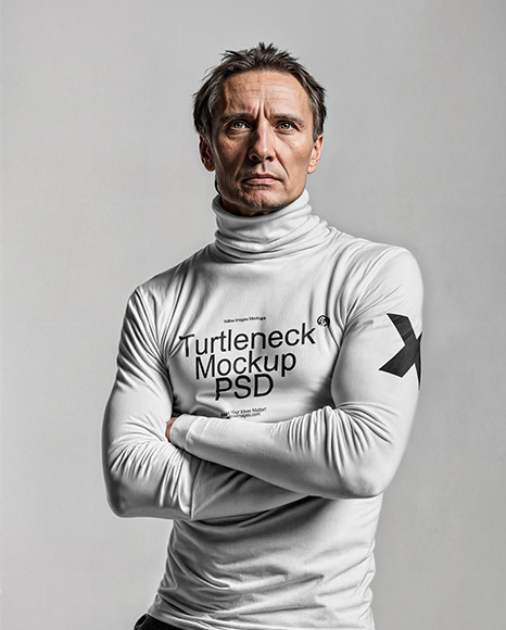 A man Wearing a Turtleneck Mockup