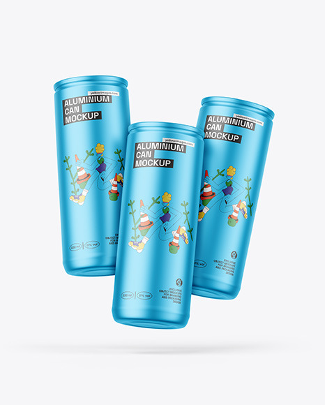 Matte Metallic Cans Mockup