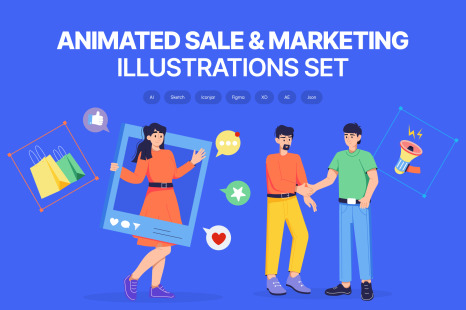 Animated Sale and Marketing Illustrations
