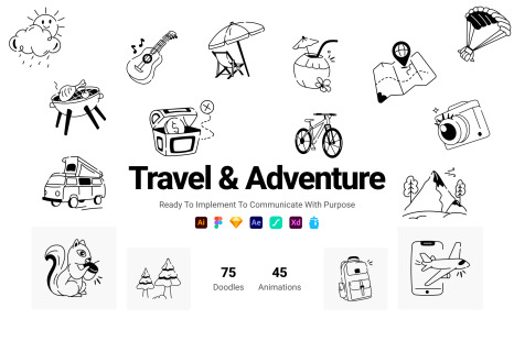 Animated Travel and Adventure Icons