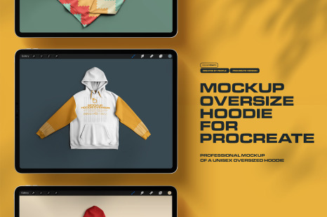 4 Mockups Unisex Oversize Hoodie for Procreate