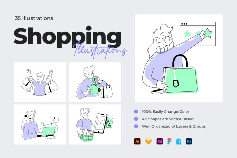Shopping Illustration Set