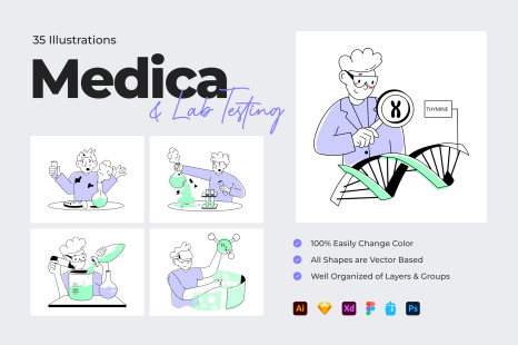 Medical and Lab Testing Illustrations