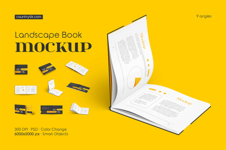Landscape Book Mockup Set