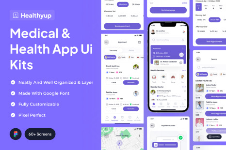 Healthyup - Medical &amp; Health App Ui Kits