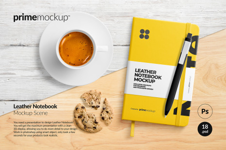 Leather Notebook Hardcover Mockup