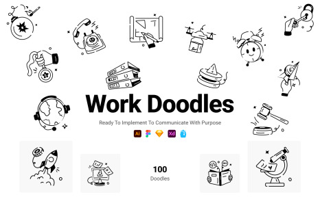 Doodle Work Icons