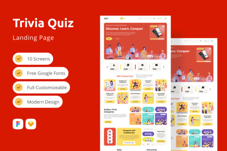 Izzy - Trivia Quiz Landing Page V1
