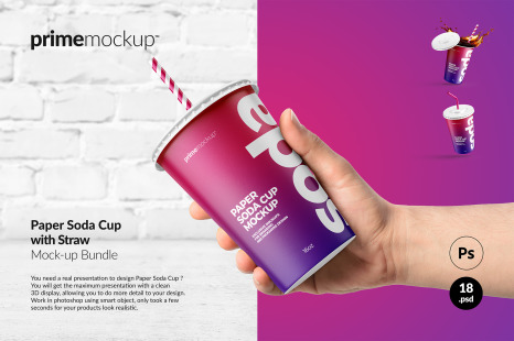 Paper Soda Cup Mockup Bundle