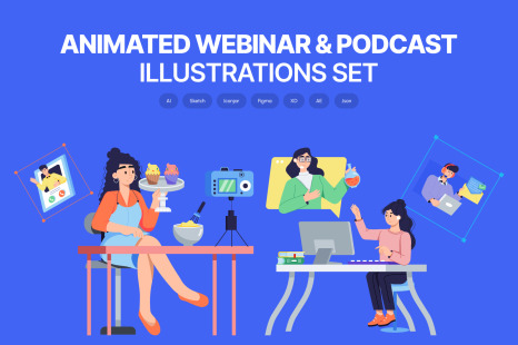 Animated Webinar and Podcast Illustrations