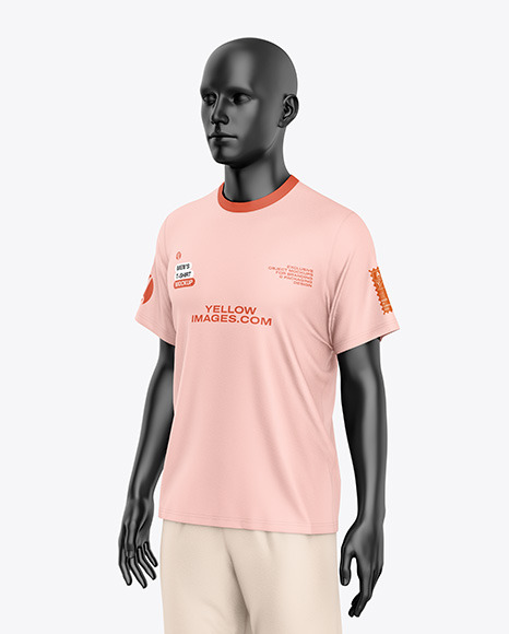 T-Shirt w/ Mannequin Mockup - Half Side View