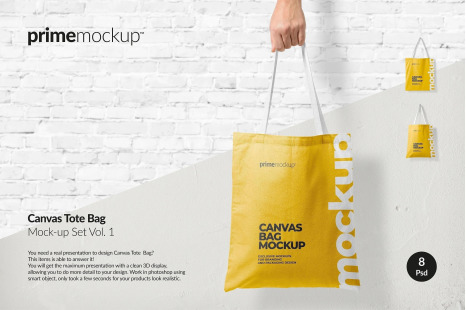 Canvas Tote Bag Mockup Set Vol.1