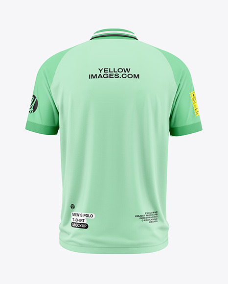 Men&#039;s Raglan Polo T-Shirt Mockup - Back View