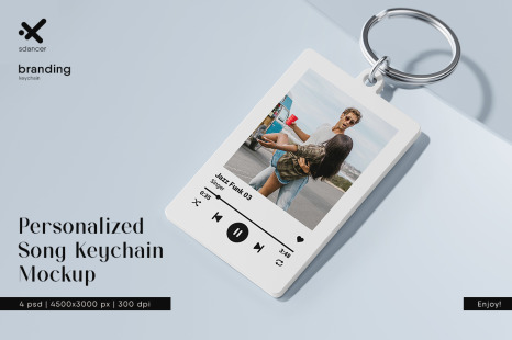 Personalized Song Keychain Mockup