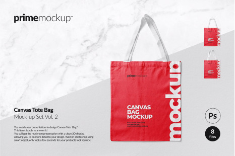 Canvas Tote Bag Mockup Set Vol.2