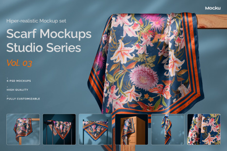 Silk Scarf Mockup Pack - Vol. 03