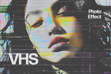 Glitched VHS Photo Effect