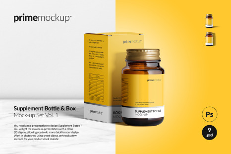 Supplement Bottle Mockup Set Vol. 1
