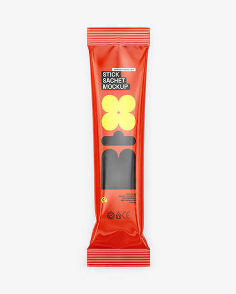 Glossy Stick Sachet Mockup