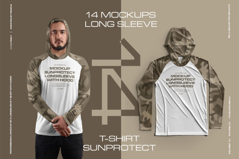 14 Men&#039;s Mockups Long Sleeve T-Shirt SunProtect