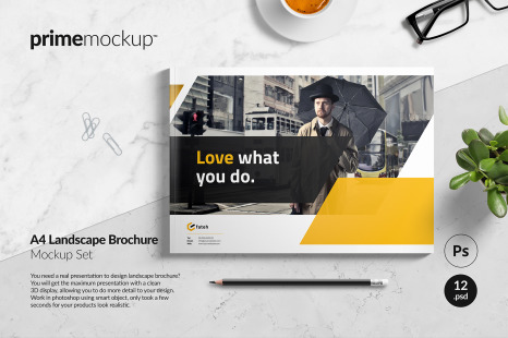 Landscape Brochure Magazine Mockup