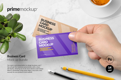 Business Card in a hand Mockup