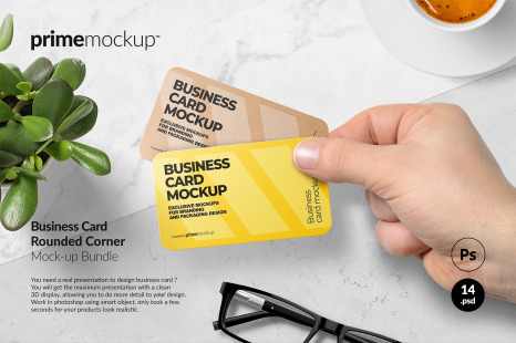 Rounded Corner Business Card Mockup