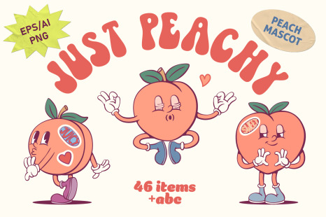 Peach Groovy Mascot