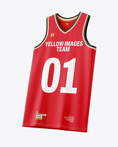 V-Neck Basketball Jersey Mockup