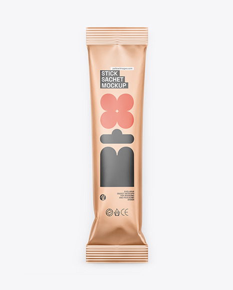 Matte Metallic Stick Sachet Mockup