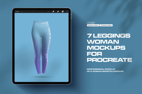 7 Mockups Sports Leggings With Wide Elastic Waist for Procreate