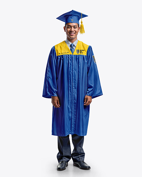 Man Wearing a Graduation Gown Mockup