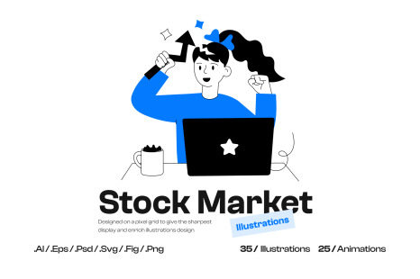 Stock Market Mini Illustrations