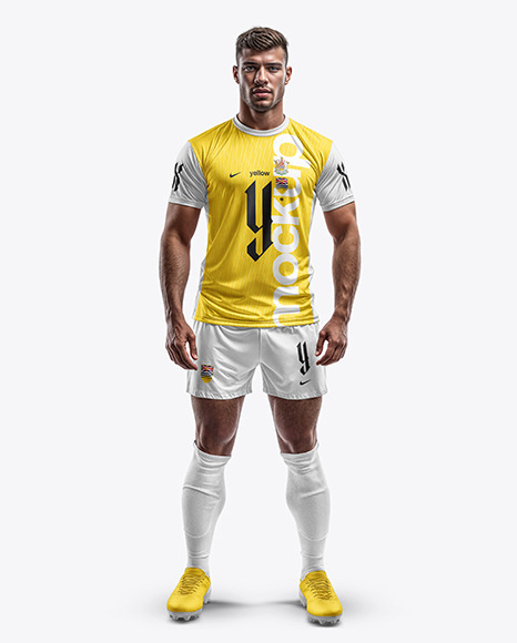 A Man Wearing a Full Soccer Kit Mockup