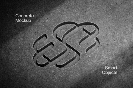 Concrete Engraving Logo Mockup