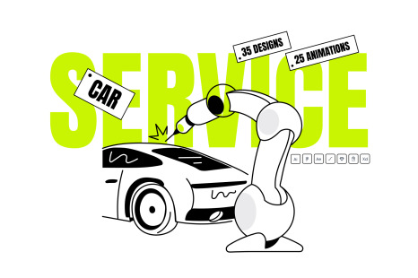 Car Service Mini Illustrations