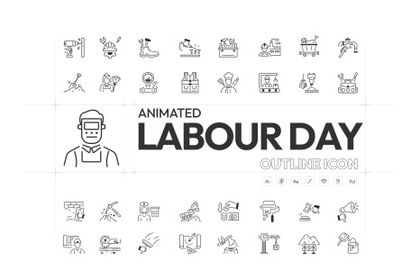 Animated Labour Day Icons